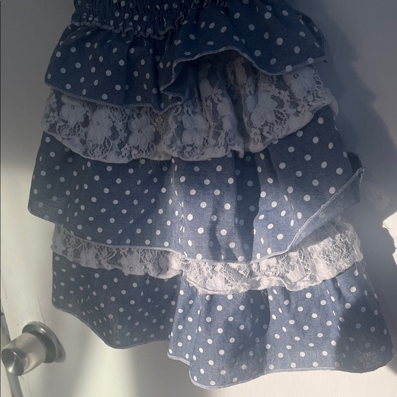 Little Lass Blue Textured Dress 3T - Picture 6 of 8